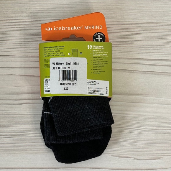 NWT Icebreaker Merino Wool Women's Medium Anatomic Hiking Socks Size 7.5-9 - Picture 2 of 3